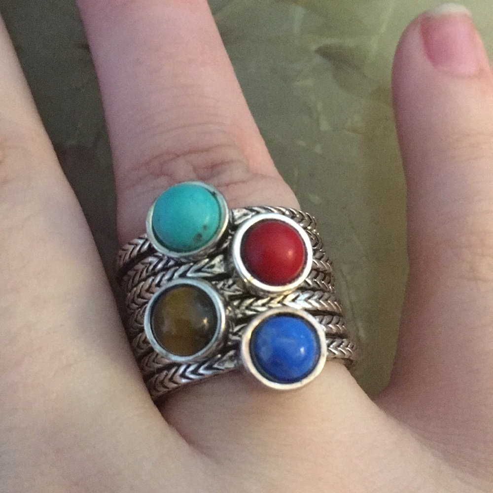 Seven ring silver set